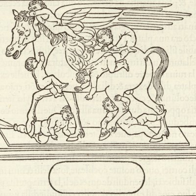 Cheval de cuivre (Hypnerotomachia 1499, p. 32)