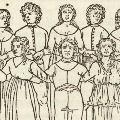 Allégorie du temps : danseurs à deux visages (Hypnerotomachia 1499, p. 34)