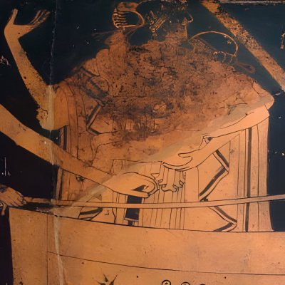 Acrisios enferme Danée & Persée dans un coffre (cratère de Triptolemos)