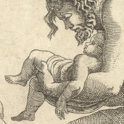 Danaé et Persée exilés en mer par Acrisius (?) - G. Ghisi > G. Romano