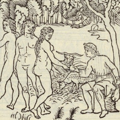 2e chariot : Jugement de Pâris (Hypnerotomachia 1499, p. 165)