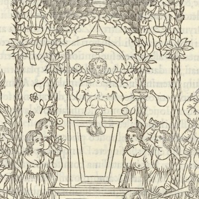 Autel de Priape, dieu des jardins (Hypnerotomachia 1499, p. 195)