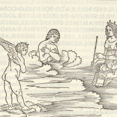 L’âme de Poliphile accuse Cupidon devant Vénus (Hypnerotomachia 1499, p. 456)