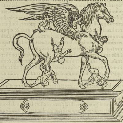 Cheval de cuivre ailé (Songe de Poliphile, 1546, F7v) - Jean Goujon