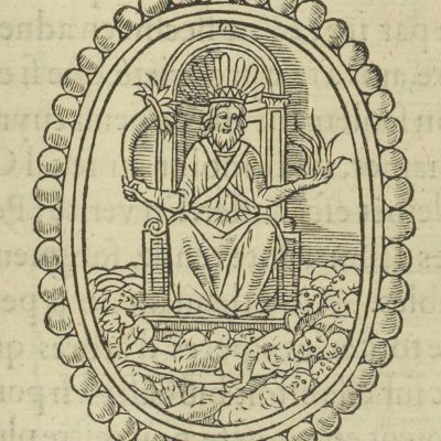 Jupiter trônant sur les Géants (Songe de Poliphile, 1546, F45r) - Jean Goujon