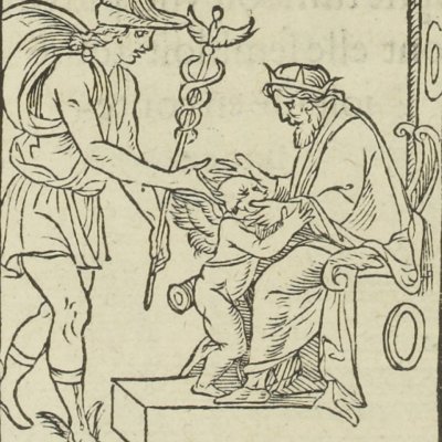 Mercure présente Cupidon à Jupiter (Songe de Poliphile, 1546, F59) - Jean Goujon