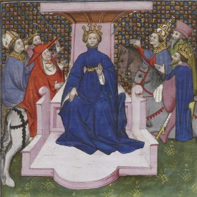 Hommage du clergé et de l’état à la philosophie (Cité de Dieu, Fr172, fol. 266r)