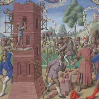 La tour de Babel (Cité de Dieu l.16, Fr19 fol.81v)