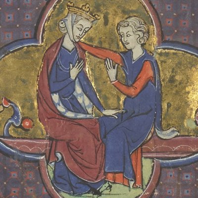 Cligès et Fenice (Roman de la poire, Bnf Fr2186 3v)