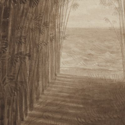 Les tombeaux (Paul et Virginie, 1806, lavis avant gravure)