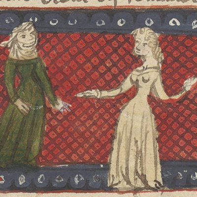 Dans le mur je vis haine… (Roman de la rose, Français 1563, F2v)
