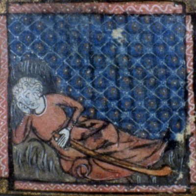 Dangier avec son bâton (Roman de la rose, Oxford Add.A.22, F40)