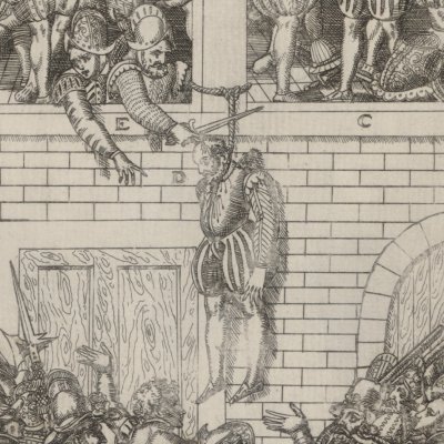 Prise de Valence, 25 avril 1562. Mort de la Motte Gondrin - Tortorel & Perrissin