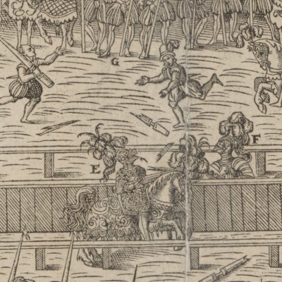 Tournoi où Henri II fut blessé à mort, 30 juin 1559 (vue) - Tortorel & Perrissin