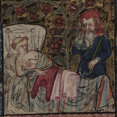 Le songe du poète (Roman de la rose, Oxford Selden Supra 57, F1)