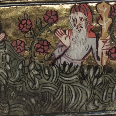 L’amant amadoue Danger (Roman de la rose, Oxford Selden Supra 57, F22v)