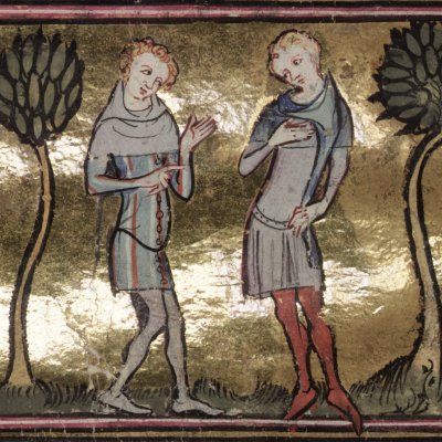 Adresse au jaloux (Roman de la rose, Oxford Selden Supra 57, F64v)