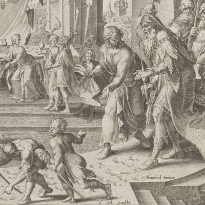 Daniel montre à Cyrus les empreintes dans la cendre - M. van Heemskerck