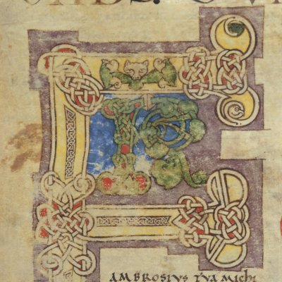 F historié (Bible Mazarine, Bnf Latin 7, F°1)