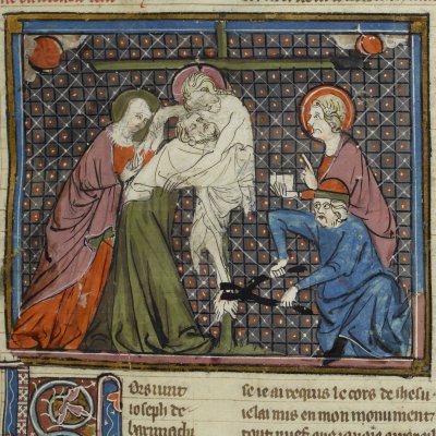 Déposition de croix (Voragine, Légende dorée, Français 183) - Maître de Fauvel