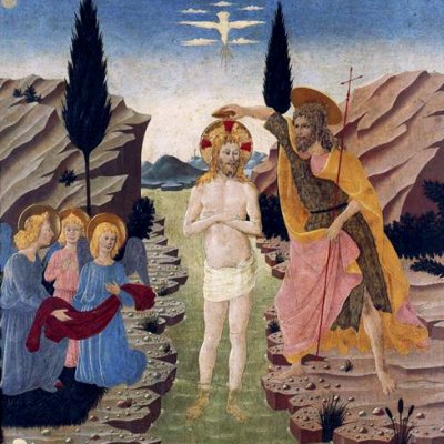 Le baptême du Christ (Armadio degli argenti) - Fra Angelico