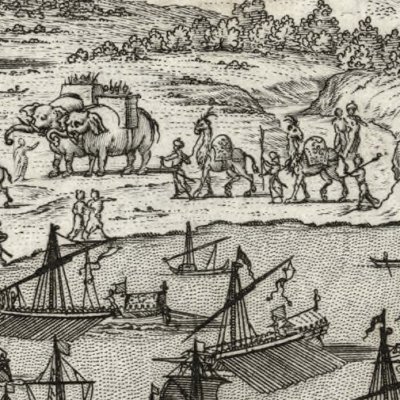 Charles & Ubalde sur la barque de Fortune (Jérusalem délivrée, ch15, 1590) - Castello