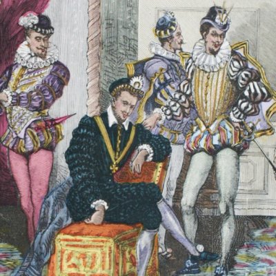 Henri III et ses mignons (Costumes de Paris, 1881, pl. 40)