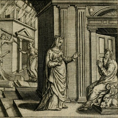Les femmes de Job et de Tobie (Boissard, Theatrum vitae humanae) - Th. De Bry