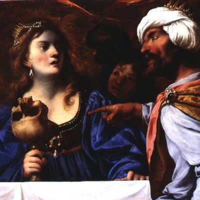 Rosemonde forcée par Alboïn de boire dans le crâne de son père - P. della Vecchia