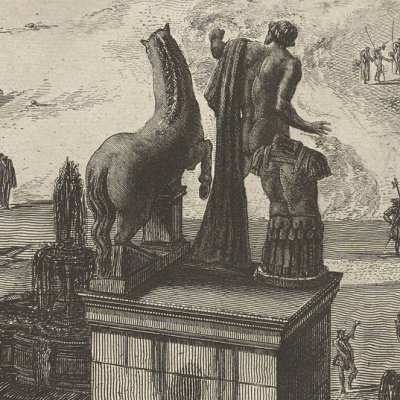 Le palais Quirinal sur la place du Monte Cavallo (Vedute di Roma) - Piranèse