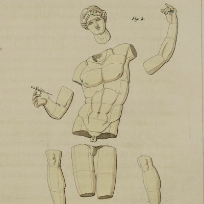 Décomposition en pièces pour le moulage (Quatremère, Le Jupiter Olympien, 1814)