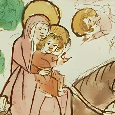 La fuite en Égypte. 2/7 douleurs de Marie  (Speculum humanæ salvationis 10C23)