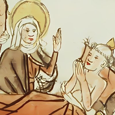 Marie guérit un prêtre malade (Speculum humanæ salvationis 10C23)