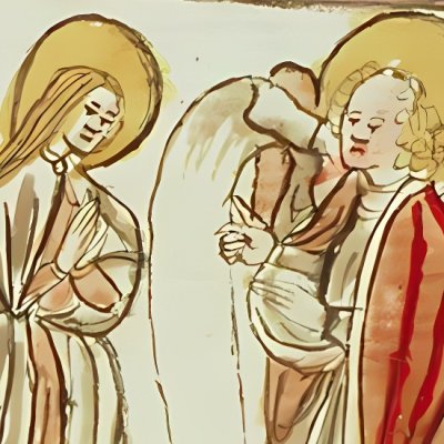 Annonciation. 1/7 joies de Marie (Speculum humanæ salvationis 10C23)
