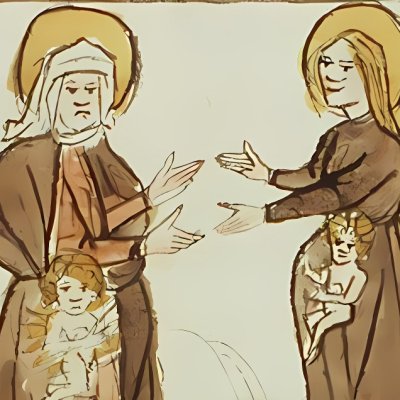 Visitation, le Christ & St Jean in utero (Speculum humanæ salvationis 10C23)