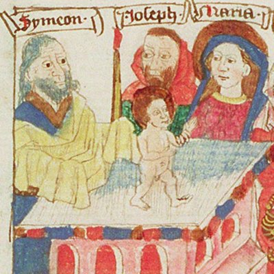 Présentation de Jésus au temple (Speculum humanæ salvationis, KB 10 B 34, F10va)