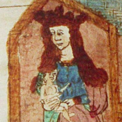 Les Égyptiens adorent l’image de la Vierge (Speculum humanæ salvationis KB 10 B 34, F11vb)