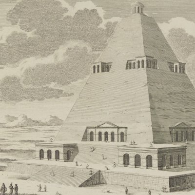 Pyramide égyptienne à Thèbes (Entwurff…, 1721) - Fischer von Erlach