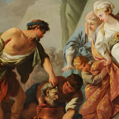 Tomyris fait plonger la tête de Cyrus dans un vase de sang - Ménageot