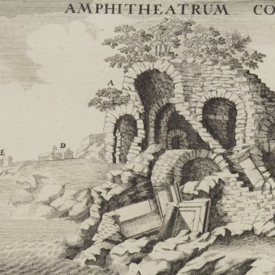 Ruines de l’amphithéâtre de Tarragone (Entwurff…, 1721) - Fischer von Erlach
