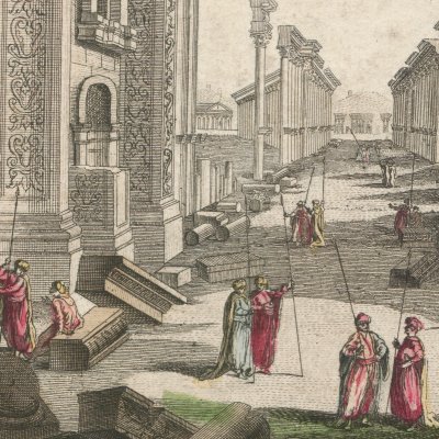 Palmyre, entrée du temple du soleil (Daumont, Vues d’optique)