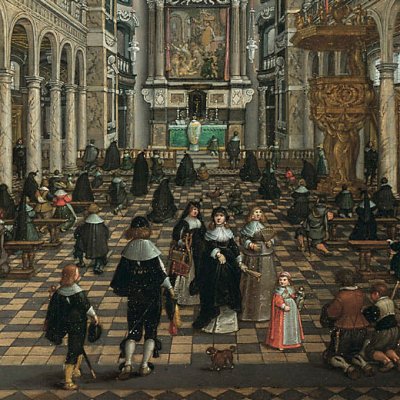 Intérieur de l’église des Jésuites d’Anvers - Sébastien Vranckx et Peeter Neefs