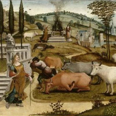Pasiphaé (panneau de cassone) - Maître des Cassoni Campana