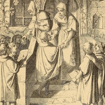 Luther as chorister in Eisenach (The life of Martin Luther, 1853, fig. 3) - G. König