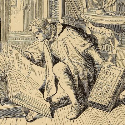 Luther découvre le latin (The life of Martin Luther, 1853, fig. 4) - G. König