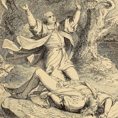 Alexis foudroyé (The life of Martin Luther, 1853, fig. 5) - G. König