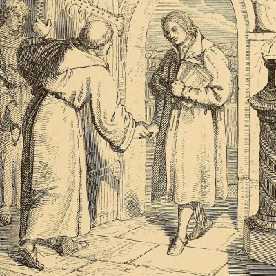 Luther entre aux Augustins  (The life of Martin Luther, 1853, fig. 6) - G. König