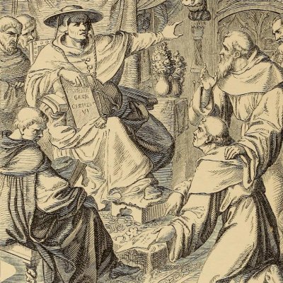 Luther et Cajetan (The life of Martin Luther, 1853, fig. 17) - G. König
