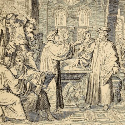 Luther contre Zwingli (The life of Martin Luther, 1853, fig. ) - G. König