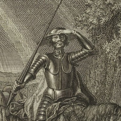 Don Quichotte se coiffe du bassin d’un barbier - Picart d’après Coypel